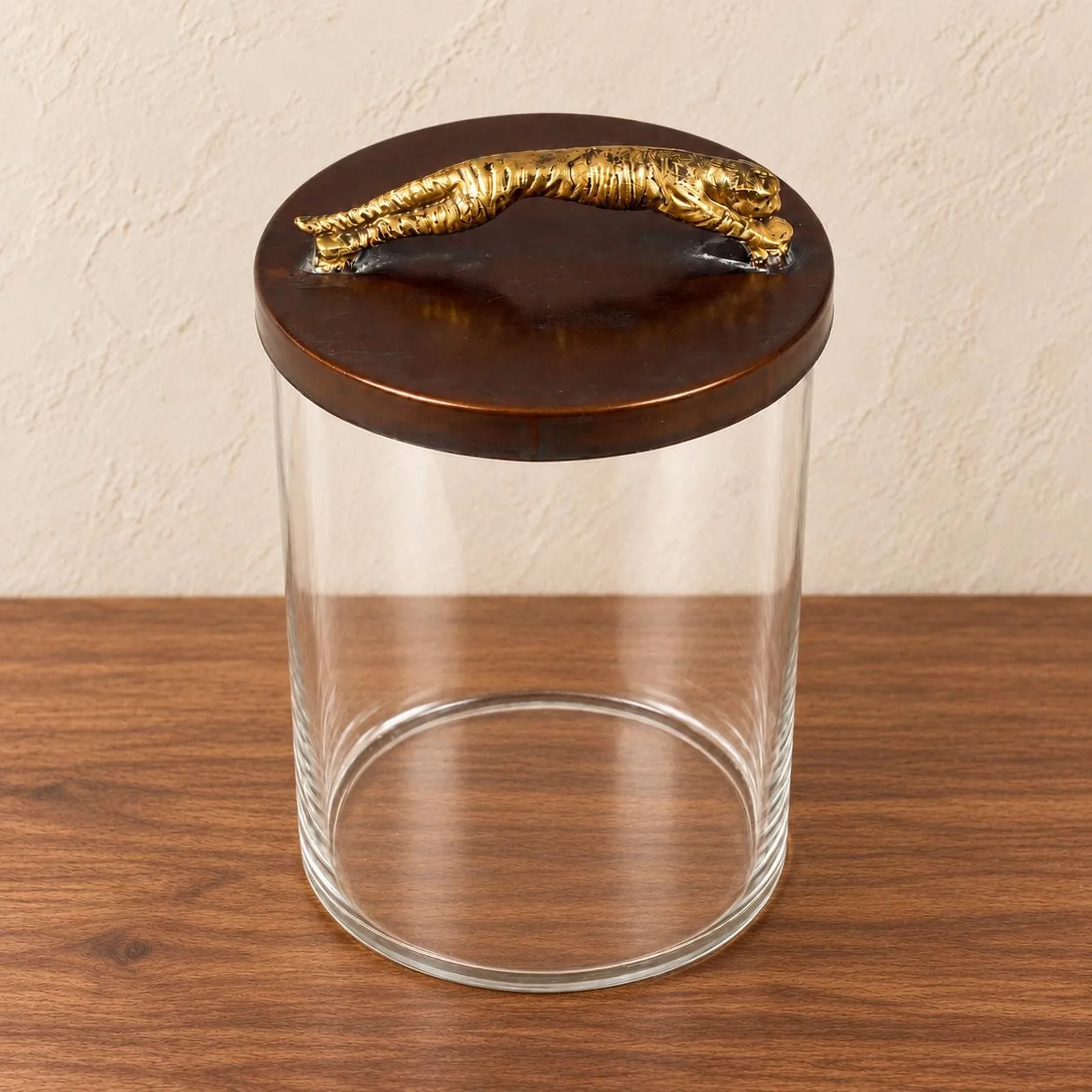 Frasco de Vidro com Jaguar Dourado — imagem 3 de 3