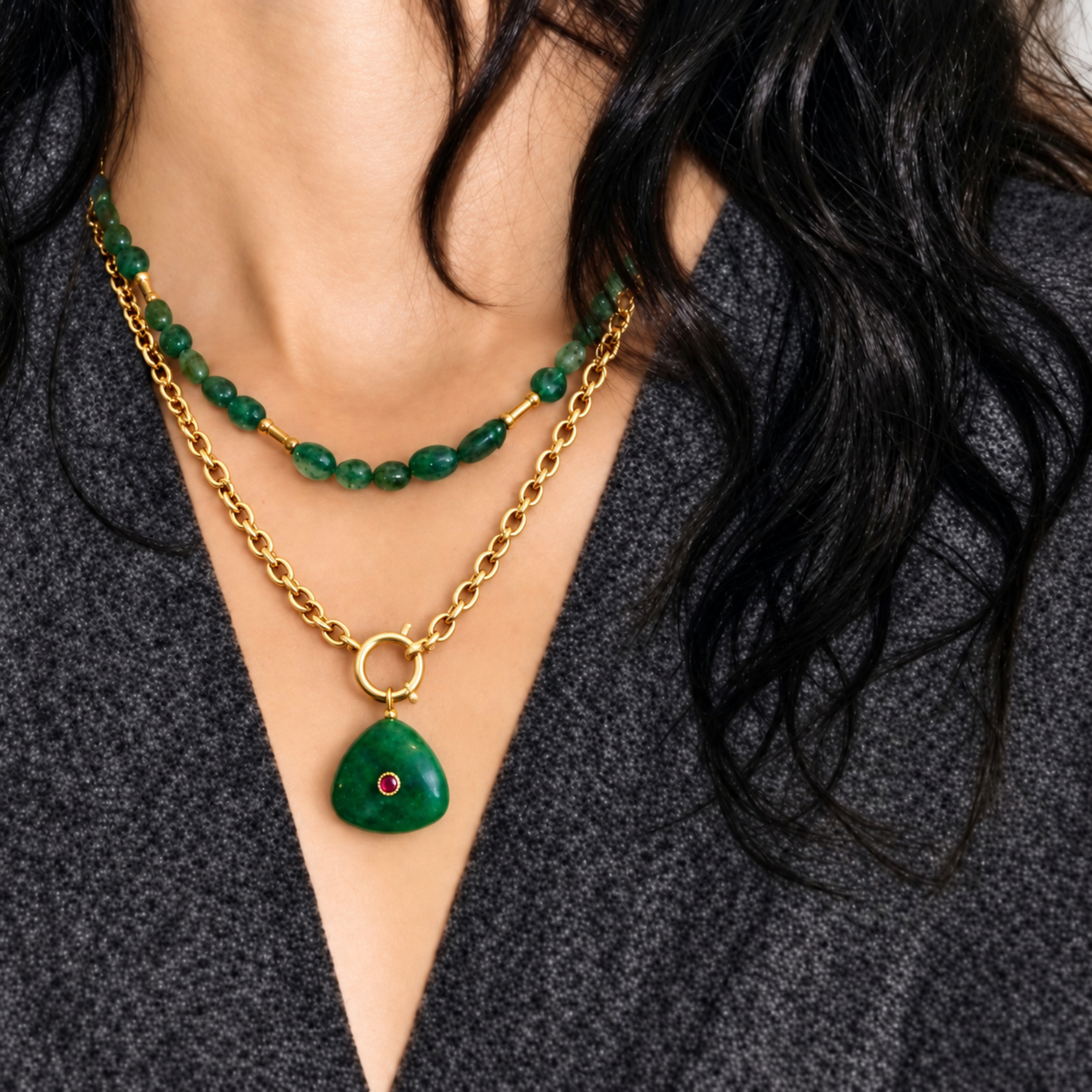 Collar Olivia | Verde esmeralda