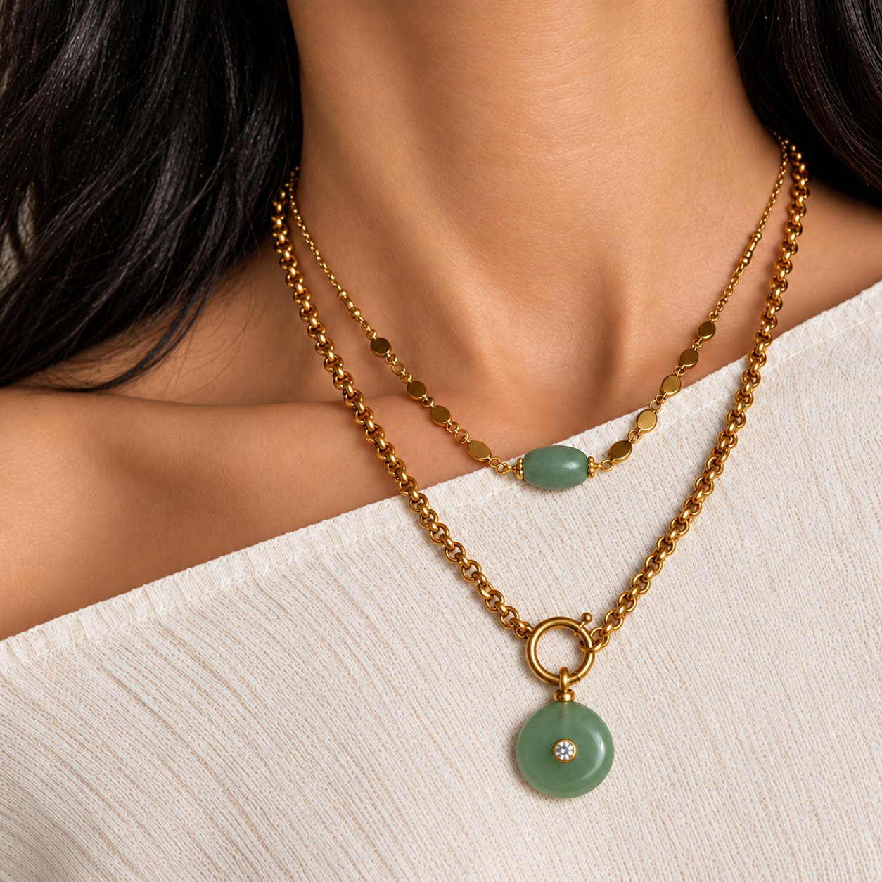 Cadena Olivia | Verde agua
