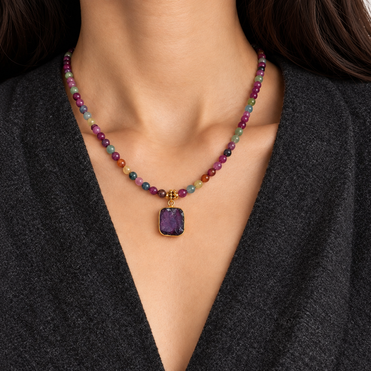 Collar Amélia | Amatista en bruto